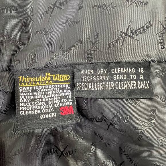 Wilsons Leather Maxima Black Large Thinsulate Belted Button Up Coat - Picture 10 of 10